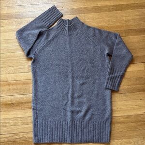 Long Express Gray Knit Sweater - perfect with leggings